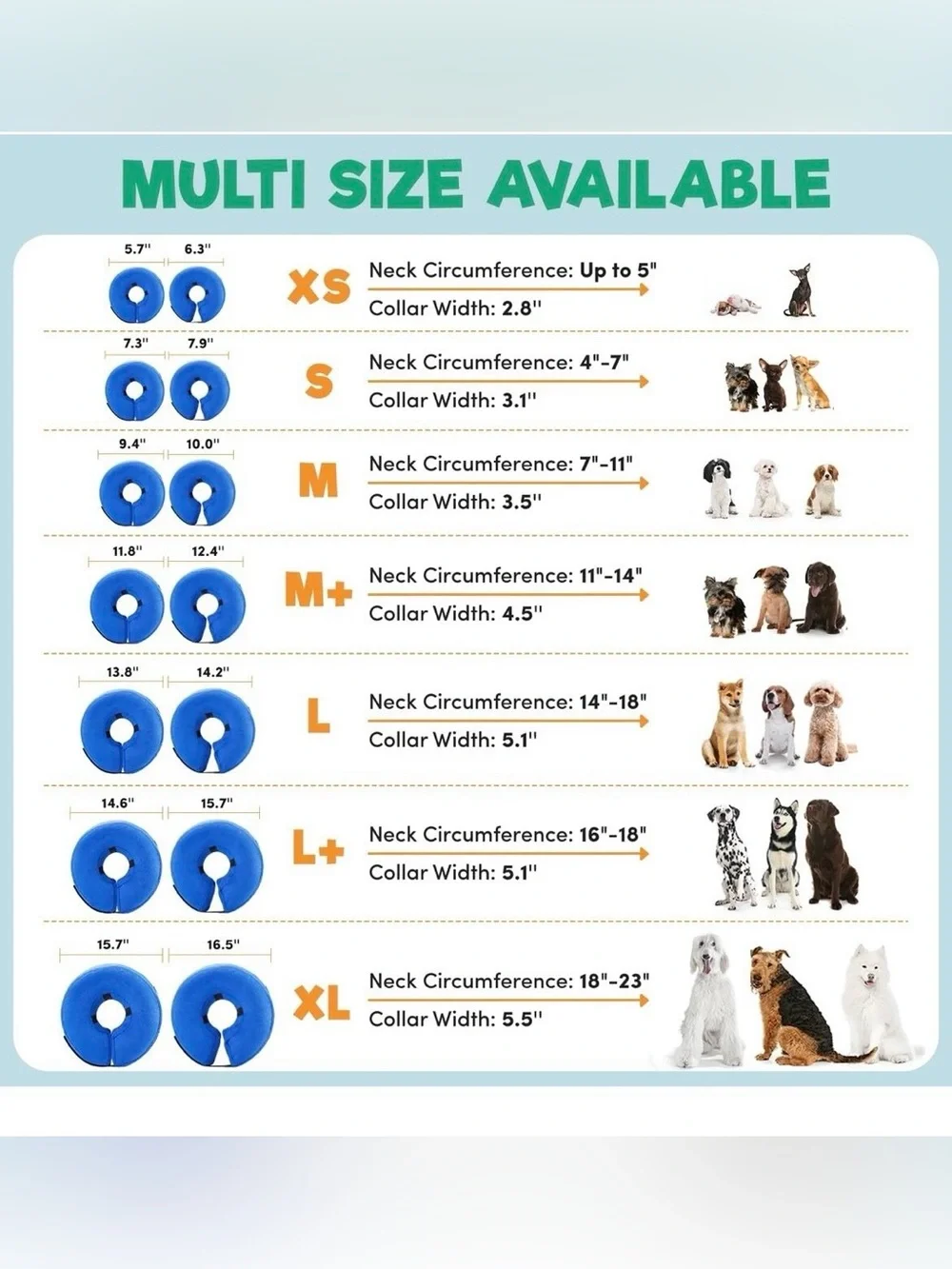 BENCMATE Inflatable Dog Cone Collar Alternative, Soft Dog Cone for Small Medium